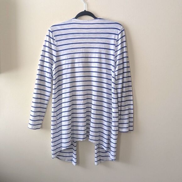 Chico's Ultimate Tee Striped Cardigan Open Front Top Size 1 S-M - Picture 3 of 7